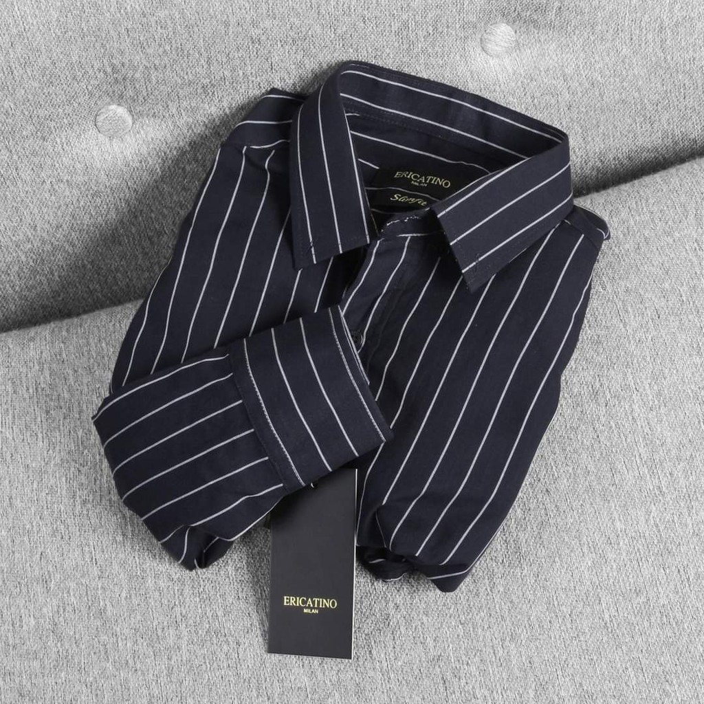 Áo sơ mi kẻ sọc nam dài tay, vải lụa cao cấp thái chống nhăn cao cấp, dáng ôm body, trẻ trung cá tính mã [SMKS] | BigBuy360 - bigbuy360.vn