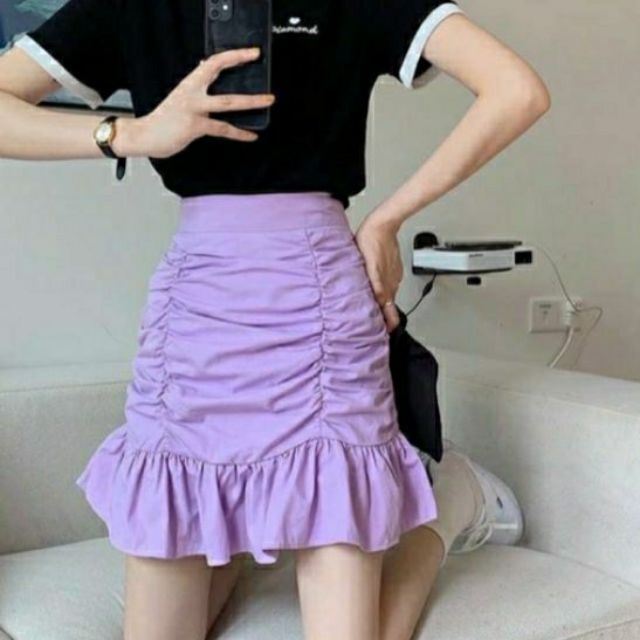 Chân váy đuôi cá nhún hot trend vải dầy dặn siêu đẹp