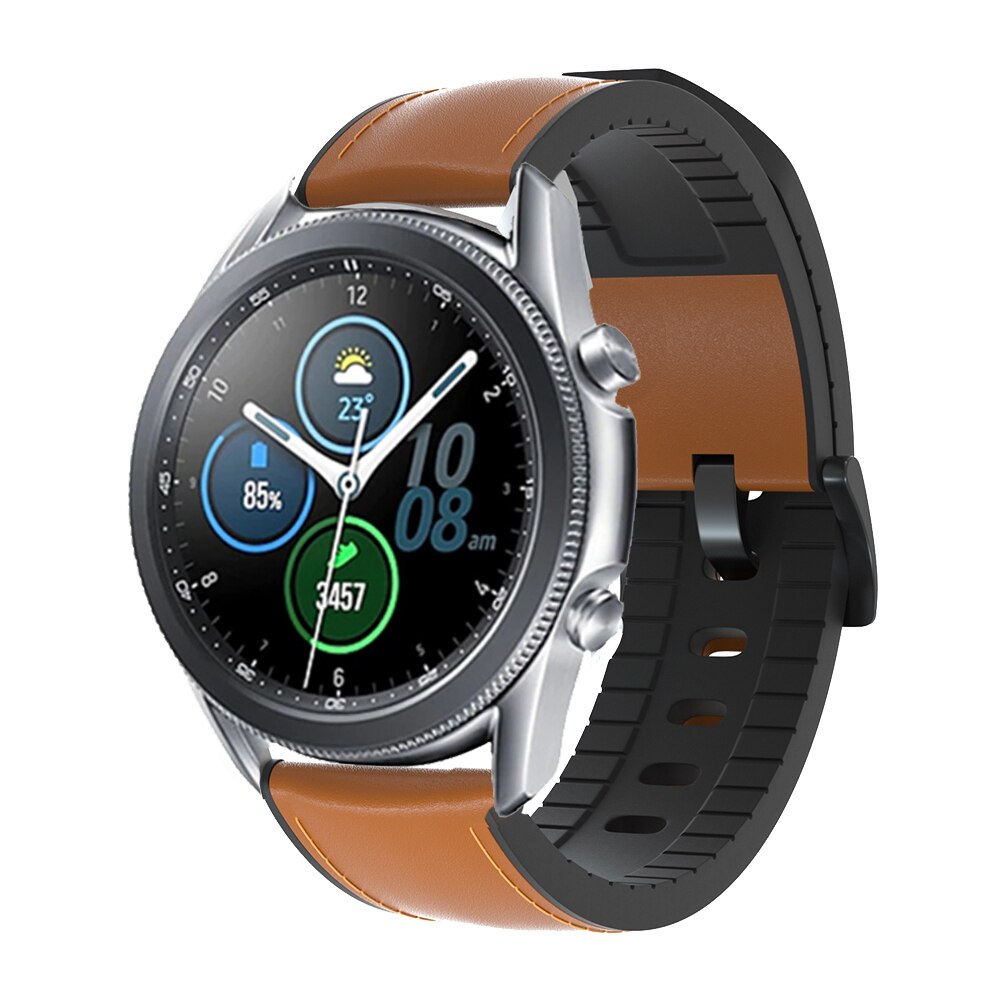 Dây đeo bằng silicon da cho đồng hồ Samsung Galaxy watch 3 45mm 41mm 20mm 22mm