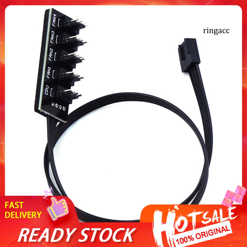 Cáp Chia Quạt Tản Nhiệt Cpu 5 Chiều 4pin