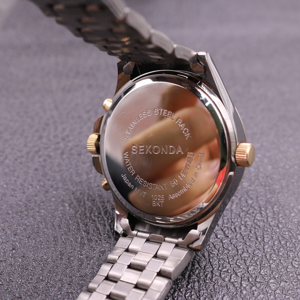 Đồng hồ nam SEKONDA CHRONOGRAPH 1025 dây kim loại thương hiệu Anh Quốc