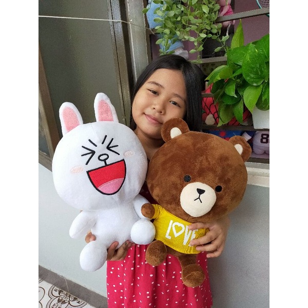 Cặp gấu bông gấu Brown + thỏ Cony size trung