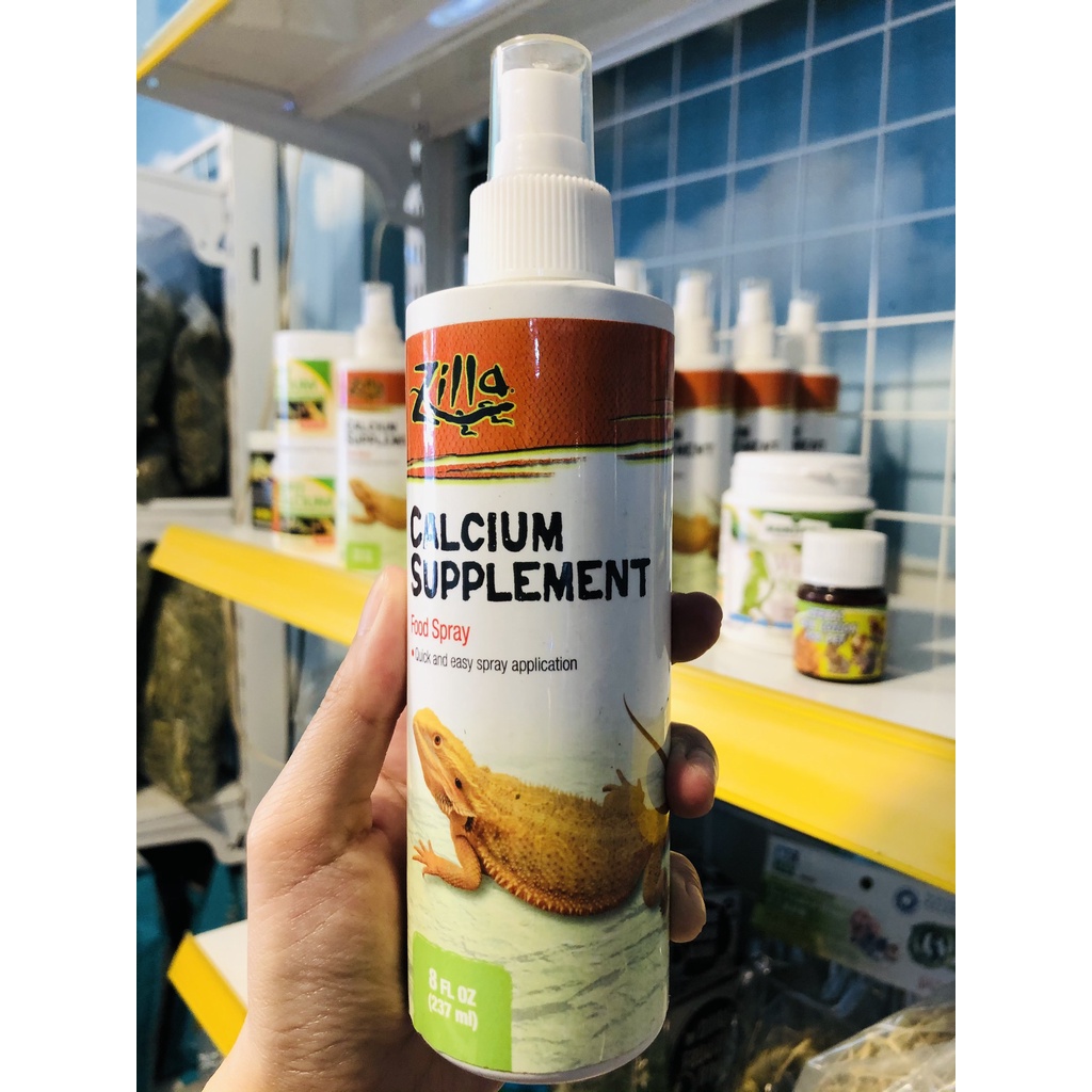 Thực Phẩm Canxi Zilla Dành Cho Bò Sát ,Lưỡng Cư, Rùa ,Gecko ,Iguana,... Dạng Nước Made USA Chai 237ml