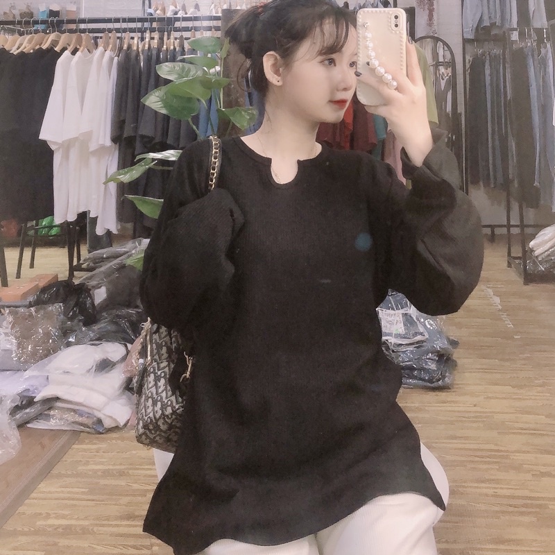 ÁO LEN THU ĐÔNG KHOÉT CỔ | BigBuy360 - bigbuy360.vn