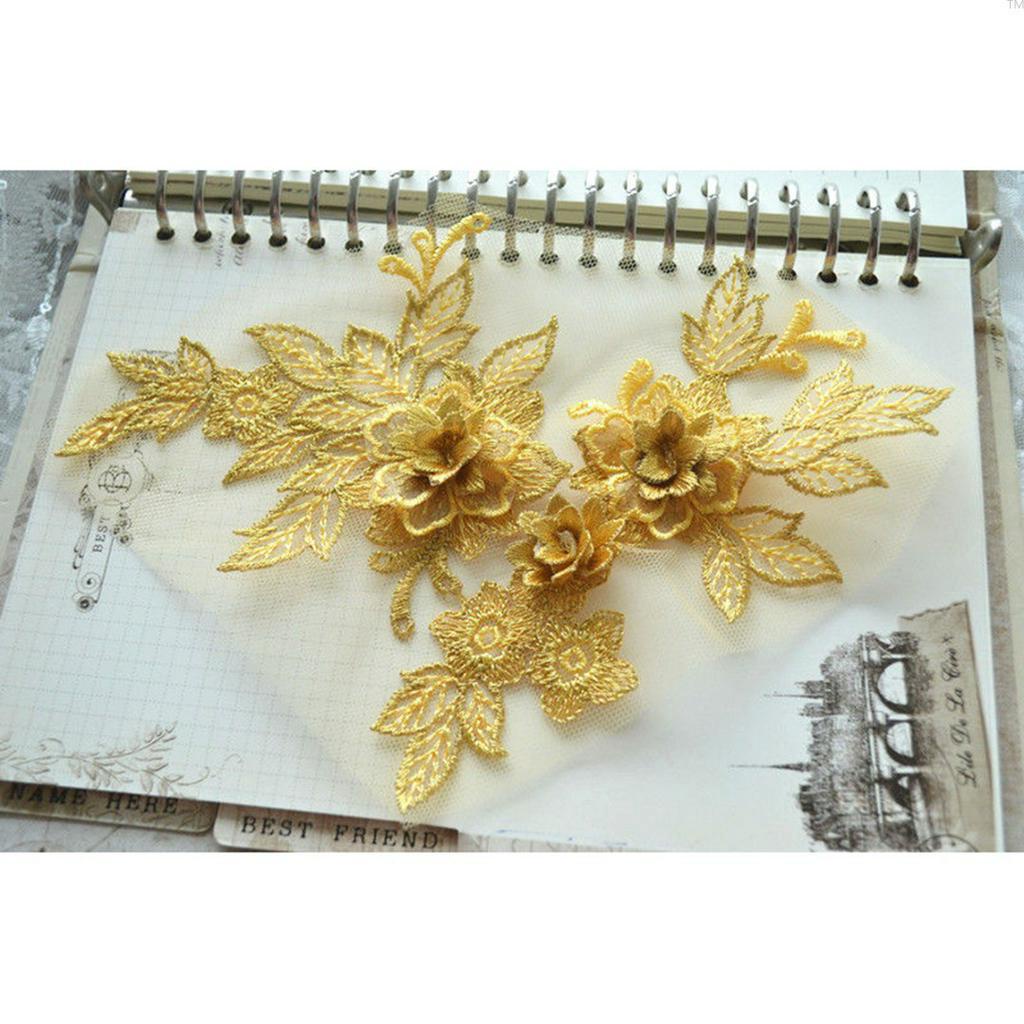 Miếng Vải Ren Thêu Hoa 3d Trang Trí Áo Cưới