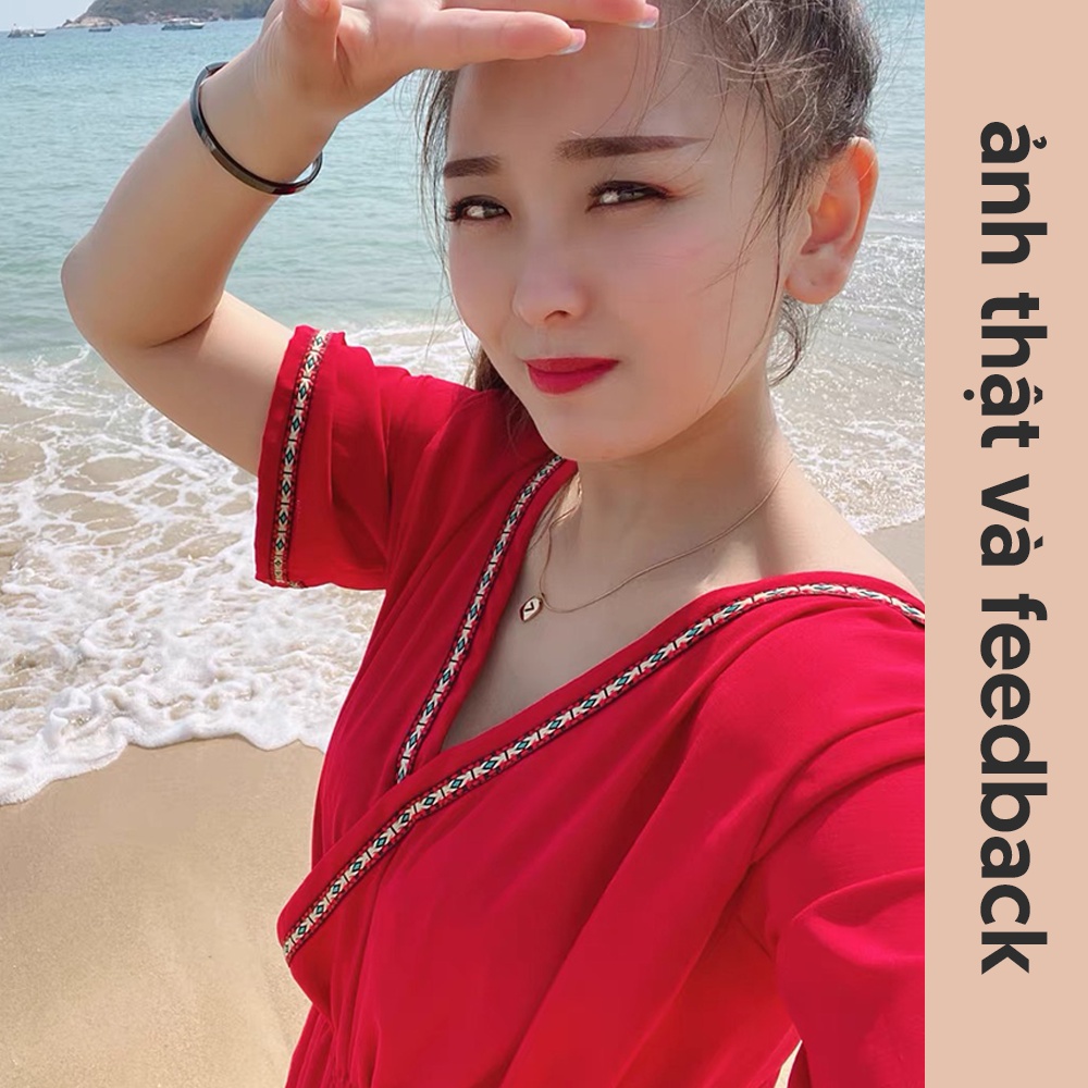 Jumpsuit Hè Buộc Nơ Sau lưng Cổ V/ Bộ Liền Cộc Tay Thời Trang Đi Biển S00129 | BigBuy360 - bigbuy360.vn