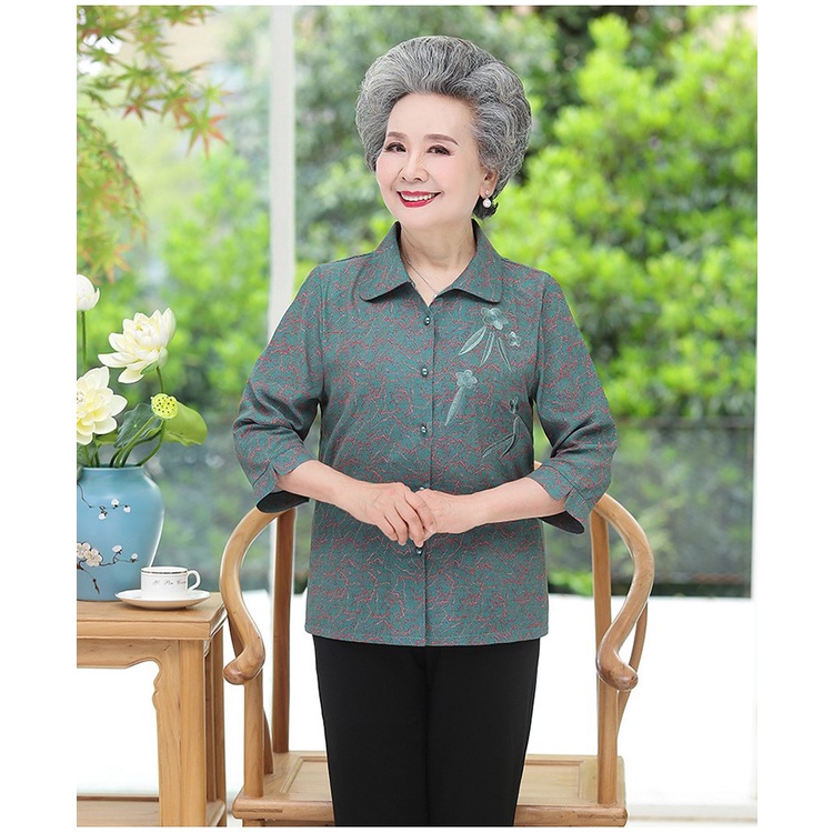 Áo sơ mi cho người cao tuổi, áo dài tay cho người già