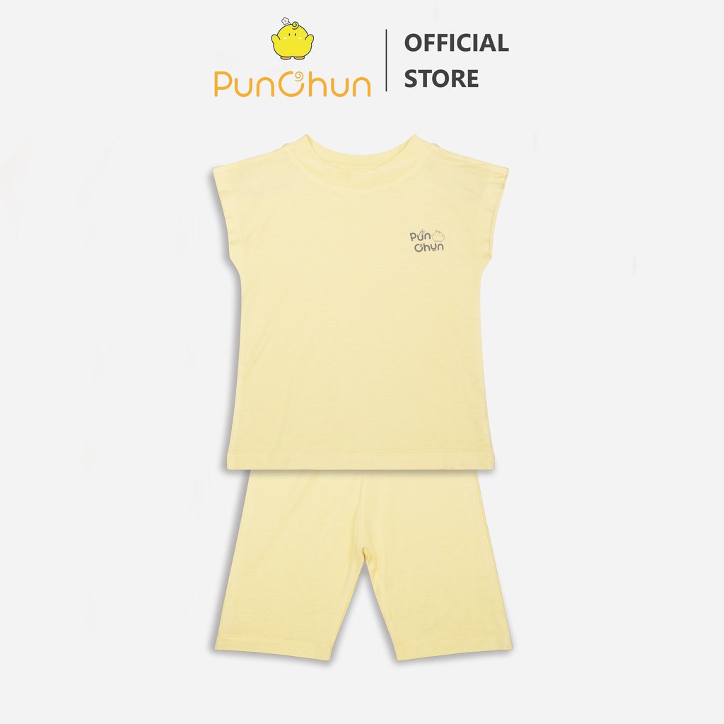 [PUNCHUN] Bộ quần áo cộc quần lửng cho bé Punchun vàng