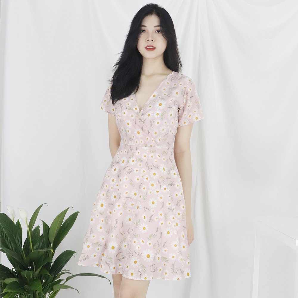 Đầm váy nữ hoa nhí, dáng xoè cổ chữ V xinh xắn, dễ thương RD045 | BigBuy360 - bigbuy360.vn