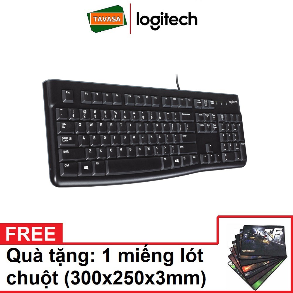 Bàn Phím Có Dây Logitech K120 - Tặng tấm lót chuột cỡ lớn