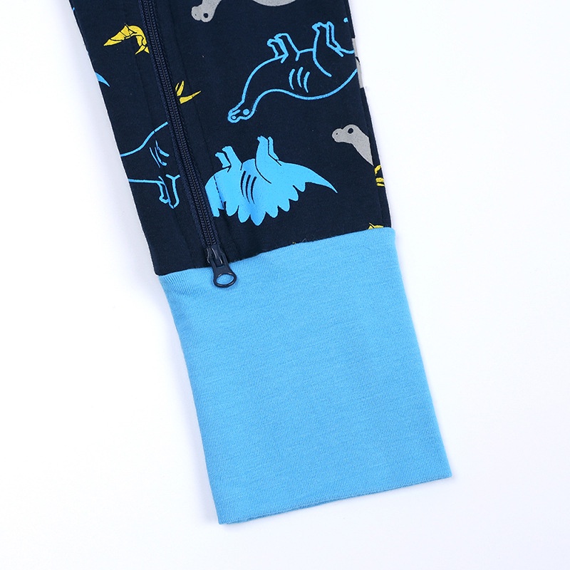 Bộ Đồ Ngủ Liền MANVIN BABY Thân Tay Ngắn Có Khóa Kéo In Họa Tiết Hoạt Hình Thời Trang Mùa Hè Cho Bé Sơ Sinh