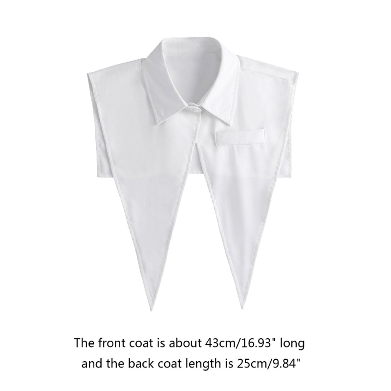 Youyo Áo Sơ Mi Giả Nửa Cổ Áo Rời Được Dáng Dài Dễ Mặc Cho Nữ