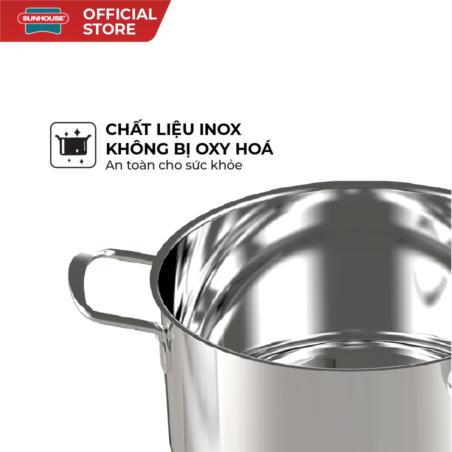 Bộ nồi inox 3 đáy Sunhouse SH888