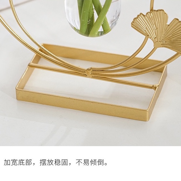 Lọ hoa nghệ thuật điểm xuyết lá và chim, trồng cây thủy sinh, mạ vàng sang trọng, decor phòng khách, phòng ngủ