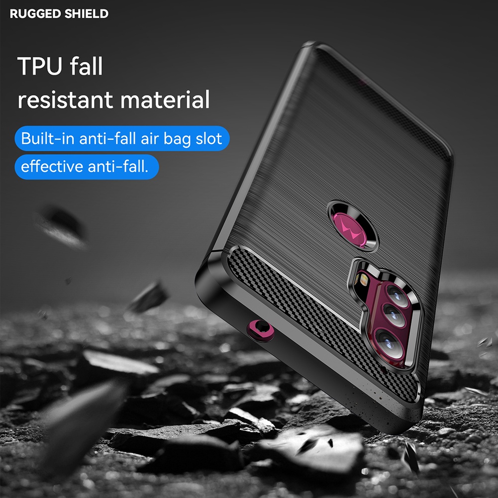 Ốp Điện Thoại tpu Silicone Mềm Chống Sốc Họa Tiết Sợi Carbon Cho Motorola Moto Edge + plus