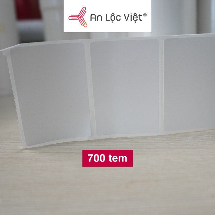 Cuộn decal nhiệt, in tem trà sữa 1 tem 60x40mm x 700 tem trắng có độ dính cao, mặt decal sáng bóng, mực lâu phai
