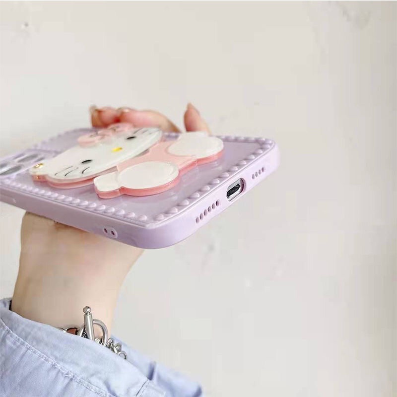 Ốp Điện Thoại Tpu Có Gương Trang Điểm Hình Mèo Hoạt Hình Cho iPhone 11 12 13 ProMax 7 8 Plus X XR XS MAX 6 6s13 Mini 12 Pro MAX