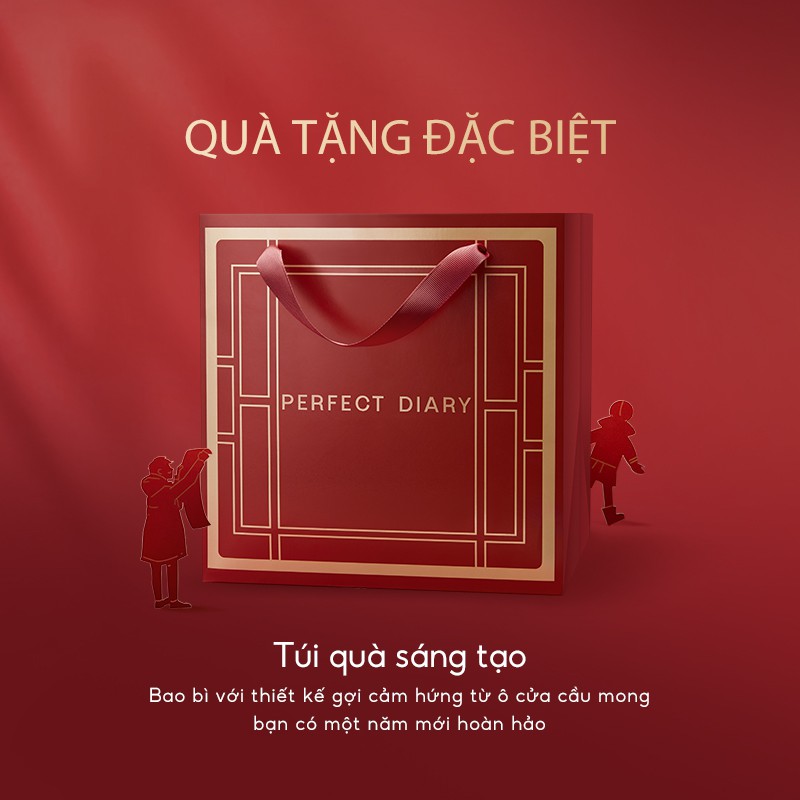 Hộp quà tặng trang điểm PERFECT DIARY 1 phấn mắt+3 son kem lì phiên bản giới hạn | BigBuy360 - bigbuy360.vn