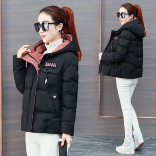 ✓✁☁Áo khoác phao Cotton dày dáng rộng ngắn lưng thời trang mùa đông cho nữ