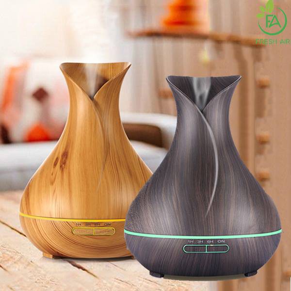 Máy Khuếch Tán Tinh Dầu Tulip 550ml Cao Cấp + Tặng tinh dầu Sả Chanh 10ml + Có Remote