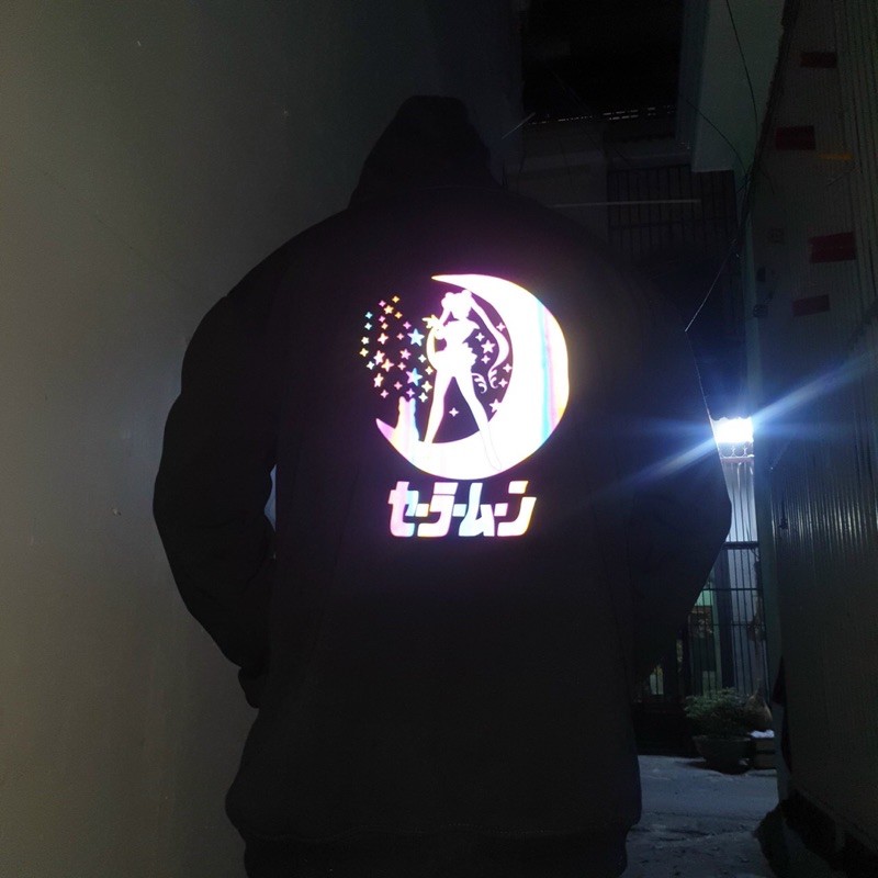 Áo hoodie nỉ form rộng unisex phản quang Thuỷ Thủ Mặt Trăng nam nữ ulzzang Wind | BigBuy360 - bigbuy360.vn
