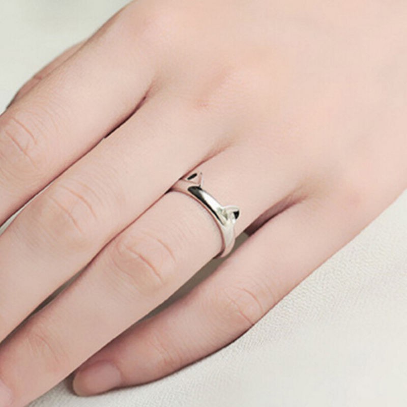 Nhẫn Đeo Tay Kim Loại Tạo Hình Dấu Chân Mèo Dễ Thương Cho Nữ