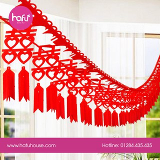 TRANG TRÍ ĐÁM CƯỚI - DÂY TREO ĐÁM CƯỚI HÌNH CHỮ HỶ VÀ TRÁI TIM HAFU HOUSE