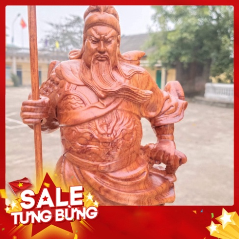 Tượng Quan vân trường Quan công gỗ hương cao 30