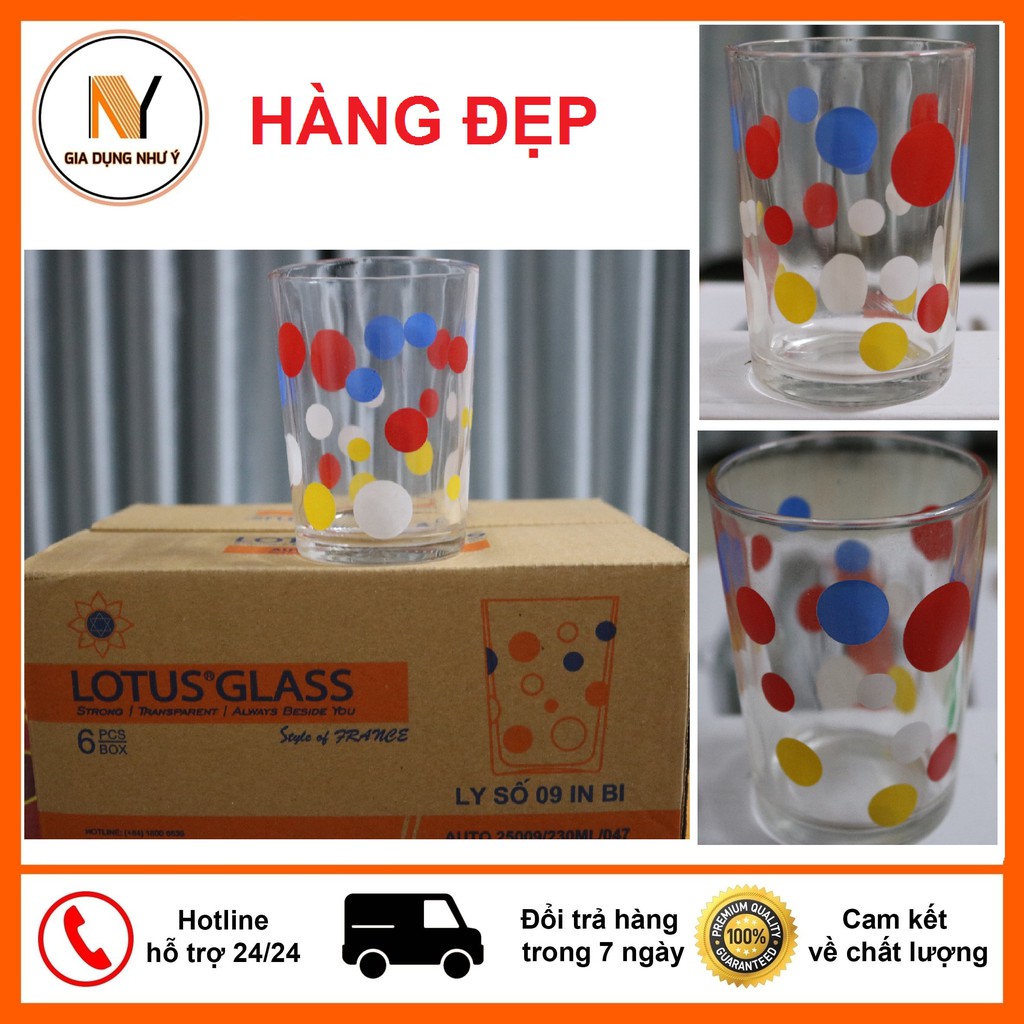 Bộ 6 Cốc Chấm Bi Hoa Việt Tiệp Chất Liệu Cao Cấp, Sang Trọng