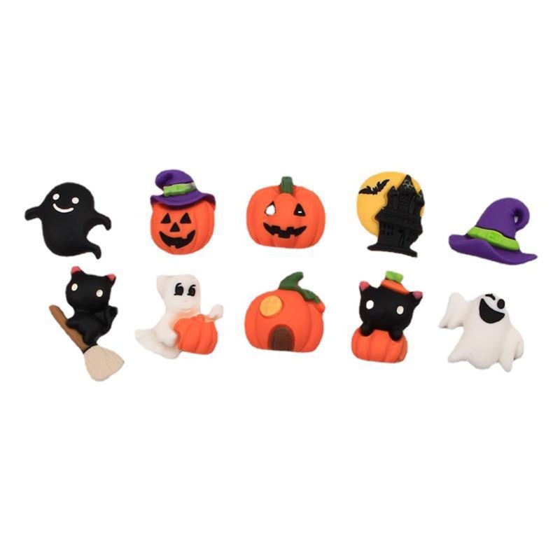 Set 30 Ghim Cài Bằng Resin Họa Tiết Hoạt Hình Trang Trí Halloween