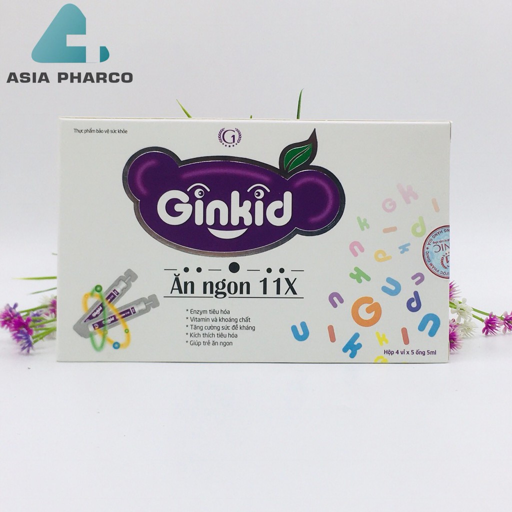 Ginkid Ăn ngon 11X cải thiện chức năng tiêu hóa cho trẻ hết biếng ăn hộp 20 ống