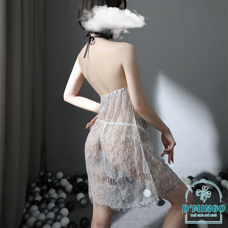 Váy ngủ sexy đầm ngủ gợi cảm đồ ngủ cosplay sẽy 2 dây ren  xuyên thấy VN18