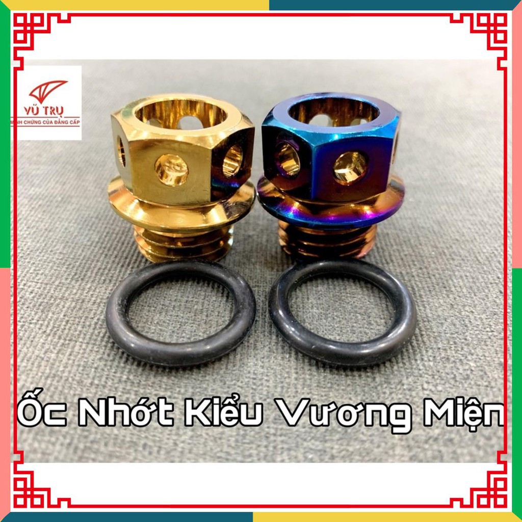 [Xả kho 3 ngày] Ốc nắp nhớt kiểu vương miện titan - vàng hàng chuẩn loại 1