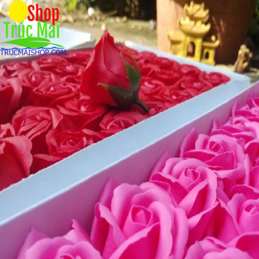 Đầu bông hoa hồng nhân tạo giống thật 99%