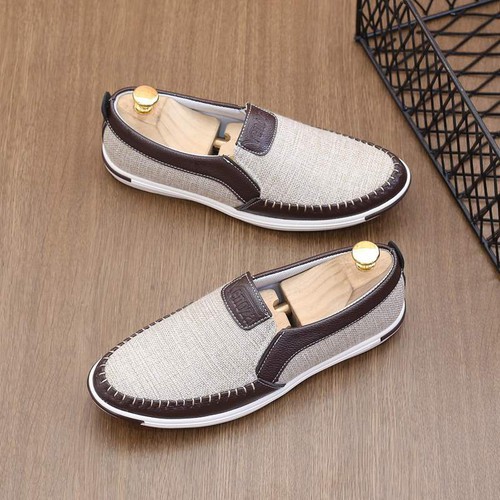 Giày lười nam vải bố cao cấp VB01 có 4 màu nâu - đen- xanh -kem