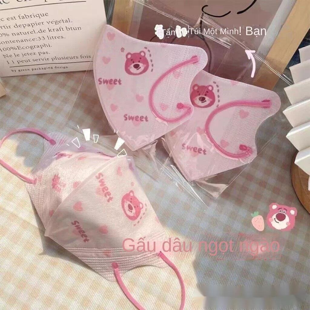 Bộ 10 Mặt Nạ 3D Hình Gấu Hồng Dễ Thương Cho Nữ
