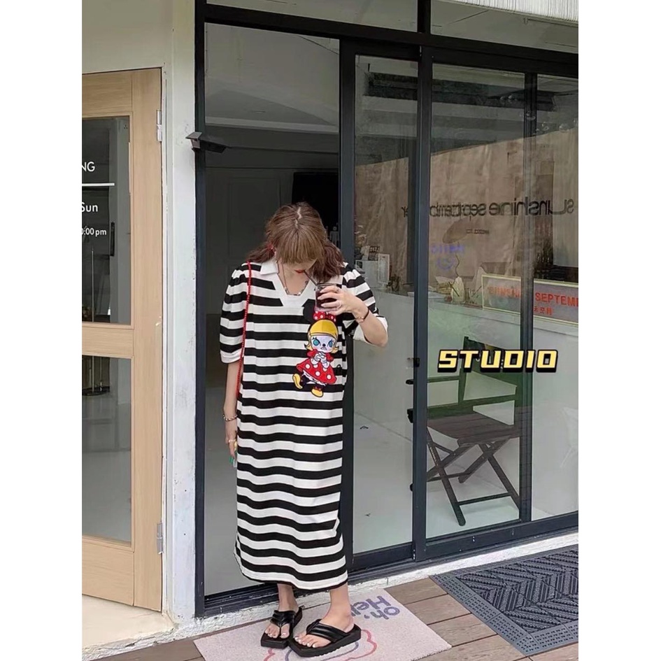 Đầm thun sọc cô bé