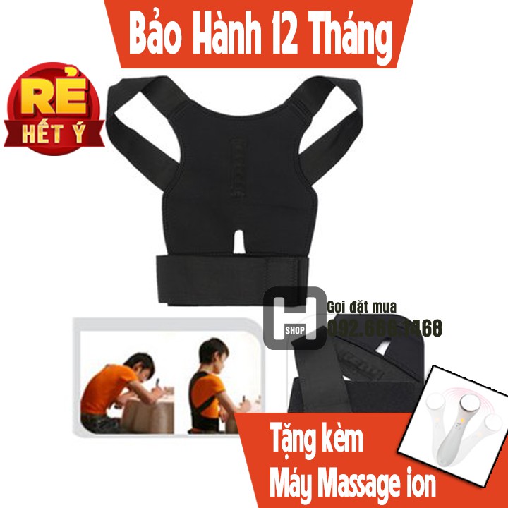 ĐAI ĐEO GIÚP CHỐNG GÙ LƯNG - Tặng Kèm Máy Massage ion Mini Cầm Tay