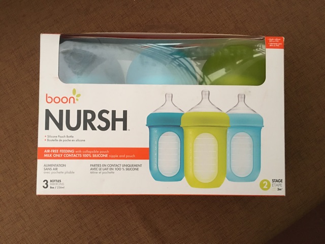 Set 3 bình sữa silicon mềm BOON NURSH 236ml