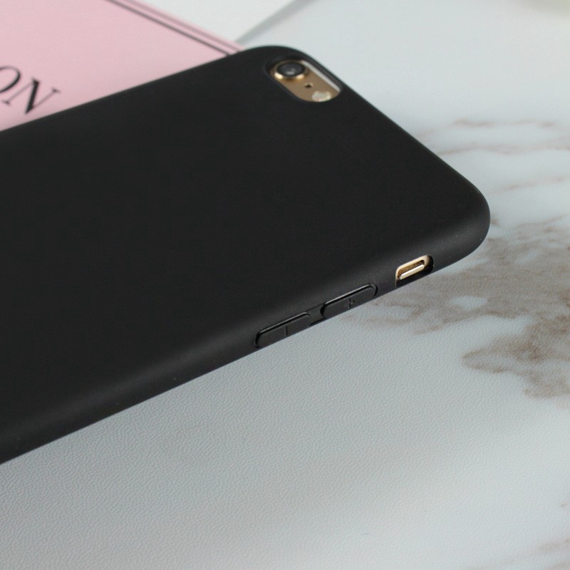 Ốp lưng điện thoại nhựa mềm iPhone X 5 5S SE 6S 6 7 8 Plus màu đen