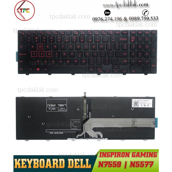 Bàn Phím Laptop Dell Gaming Inspiron 7559, 5577, 7557 | Keyboard Dell Gaming N7559, N5577, N7557