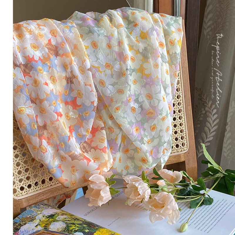 Áo Sơ Mi Jacquard Tay Lỡ 178039Áo Sơ Mi Voan Tay Bồng Trẻ Trung Thanh Lịch Phong Cách Hàn Quốc