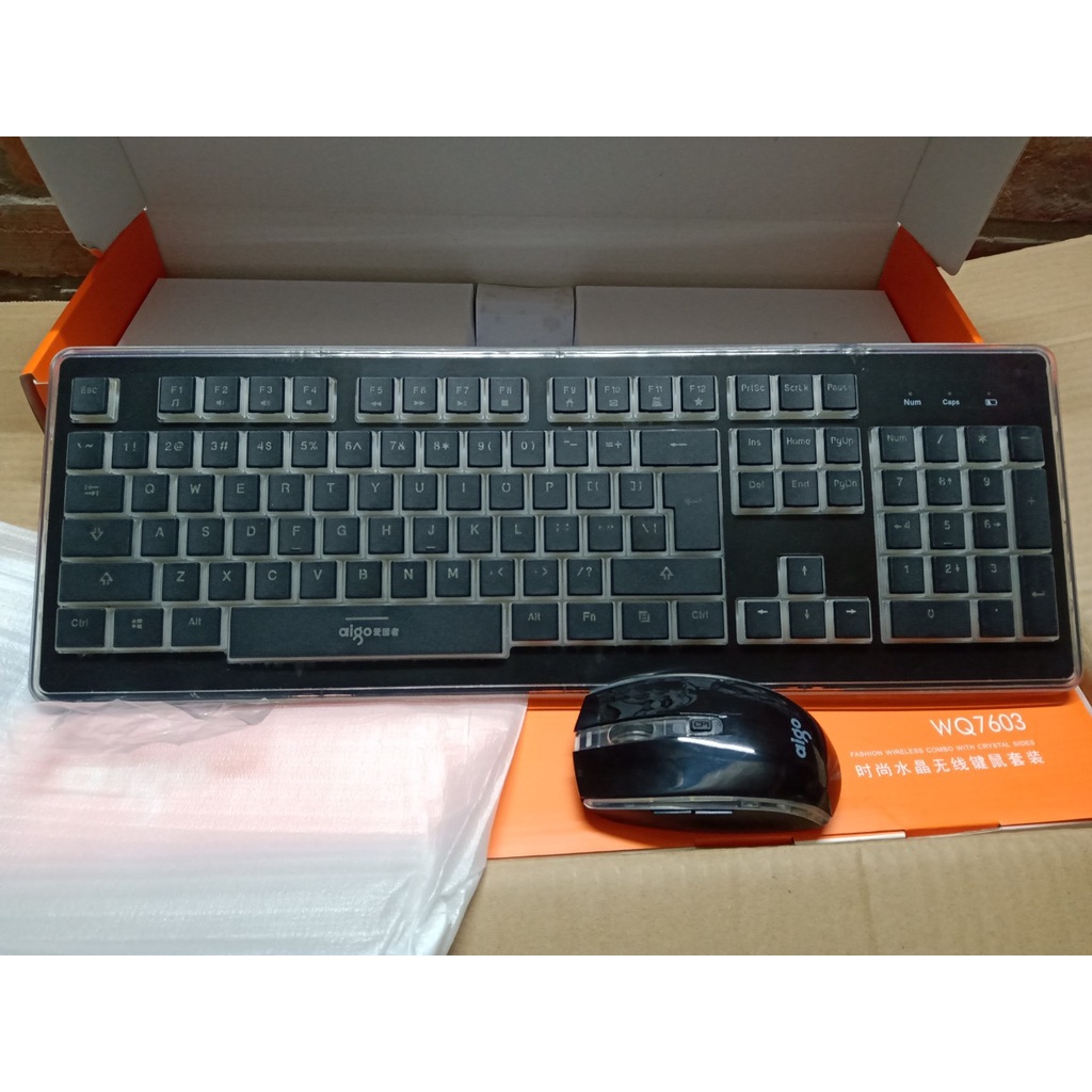 Combo bàn phím chuột Aigo không dây WQ 7602/7603 có tặng kèm pin,bảo hành 6 tháng ECOBA