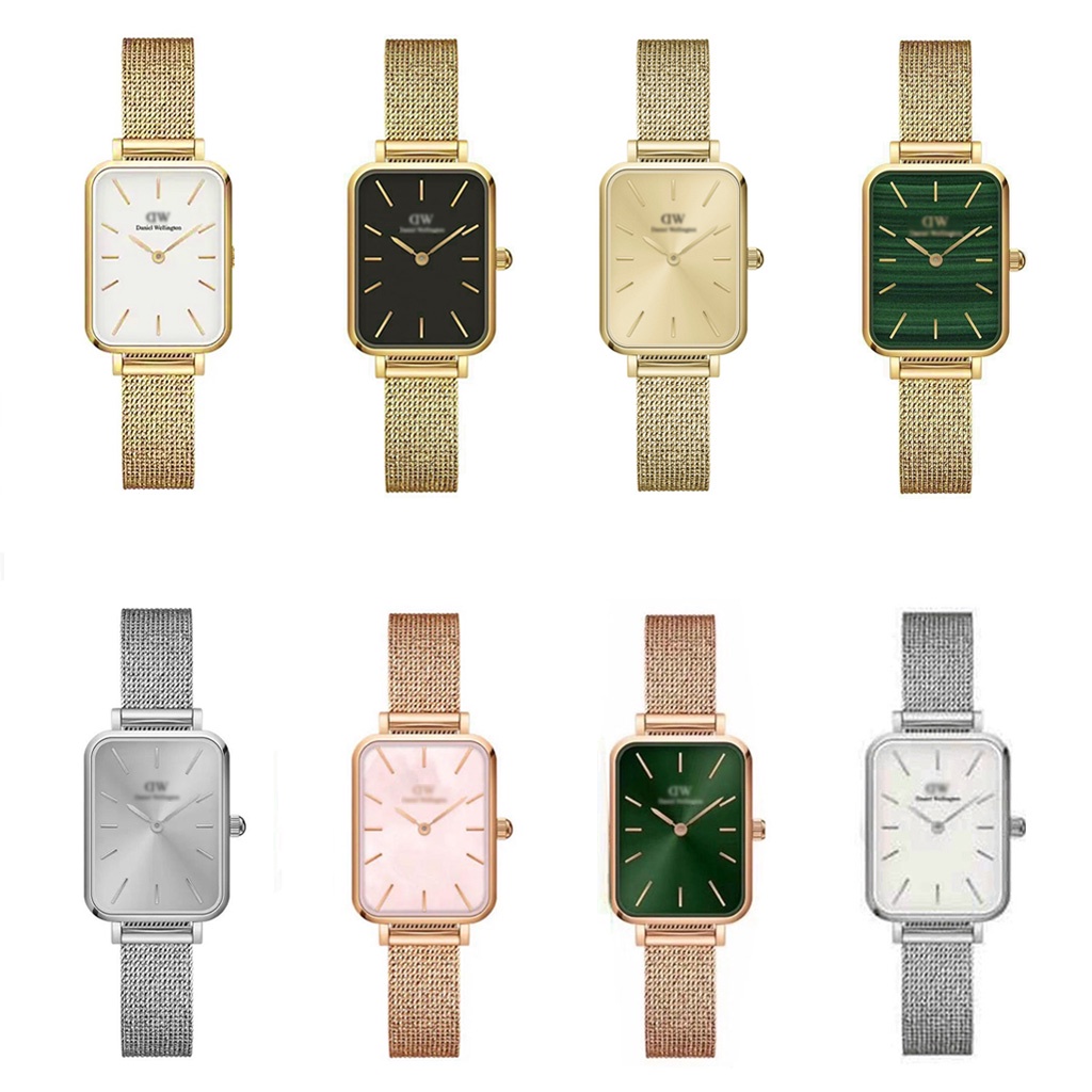 [CHÍNH HÃNG] Đồng hồ Dainel wellington Quadro pressed Full Box Hàng Chính Hãng mặt vuông dây thép cao cấp mặt chữ nhật