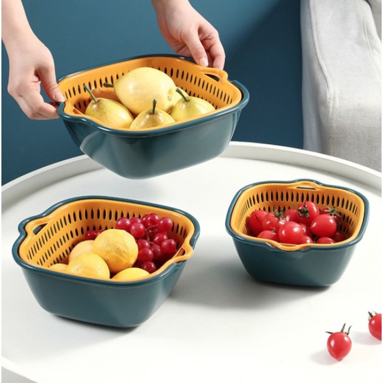 Bộ Rổ 6 Món Kèm Chậu Chất Liệu Nhựa Cao Cấp, Đựng Đồ Đa Năng