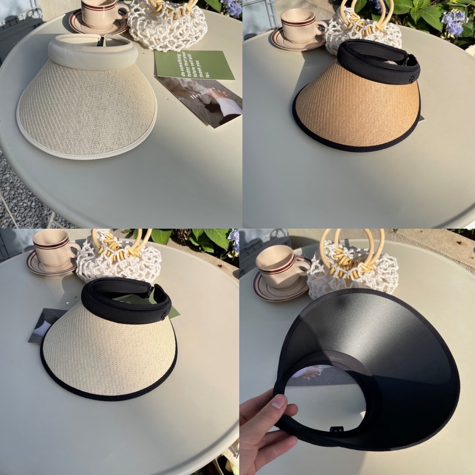 Mũ Cói Rộng Vành Hở Chóp Chống Tia Cực Tím/Nắng Thiết Kế Hở Chóp Thời Trang Mùa Hè Cho Nữ