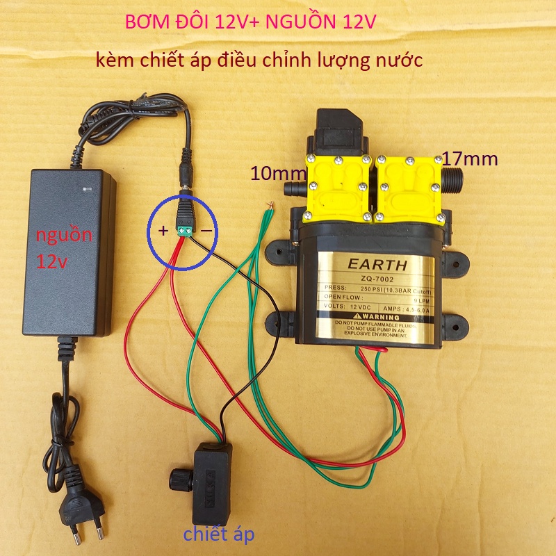 Máy bơm phun sương ,máy bơm nước đôi tăng áp lực nước mini