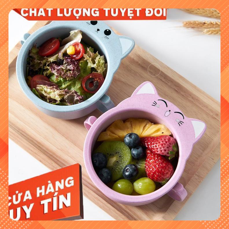 Bát Ăn Dặm Lúa Mạch Hình Mèo 3 Sắc Thái Ngộ Nghĩnh Đáng Yêu