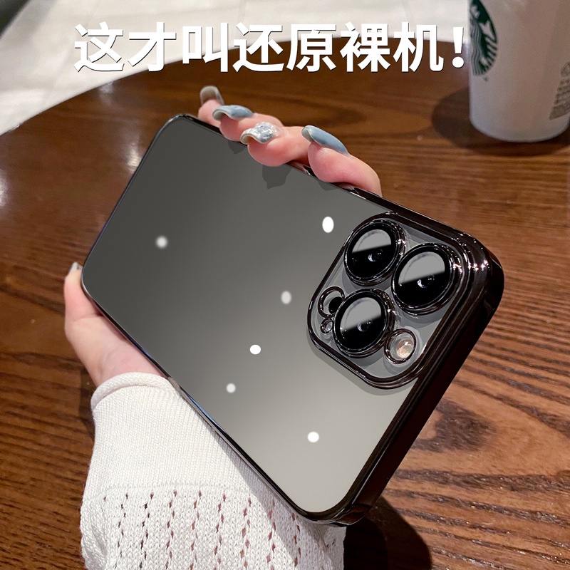 Ốp Điện Thoại Tổng Hợp 3D Trong Suốt Mạ Điện Chống Bụi Cho iPhone 12 12Pro 12Promax 13 13Pro 13Promax