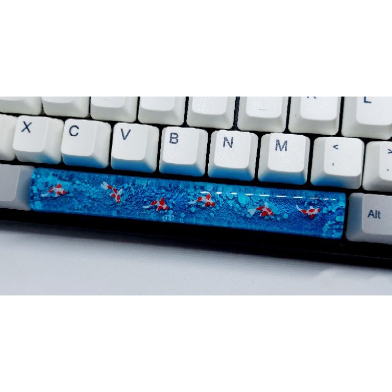 Keycap artisan cá koi 6.25u (thanh space) SA tone xanh dương trang trí bàn phím cơ